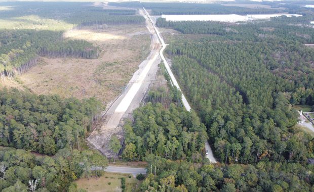 Aerial view of Redwood Materials Drive