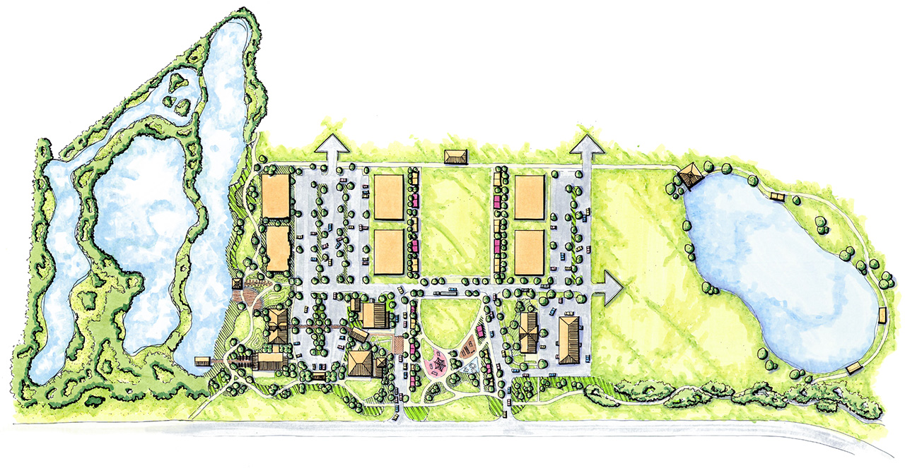Camp Hall Village Center Rendering