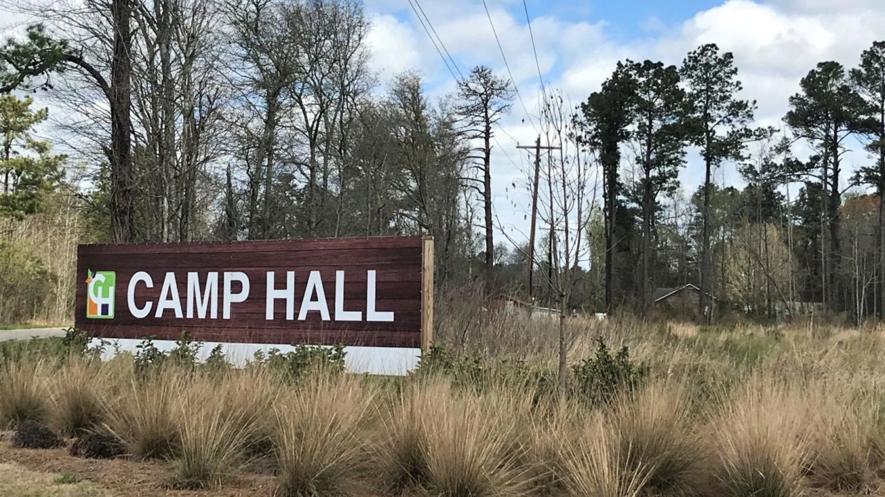 Camp hall sign