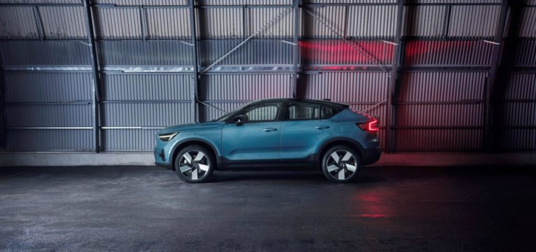 Blue Volvo SUV