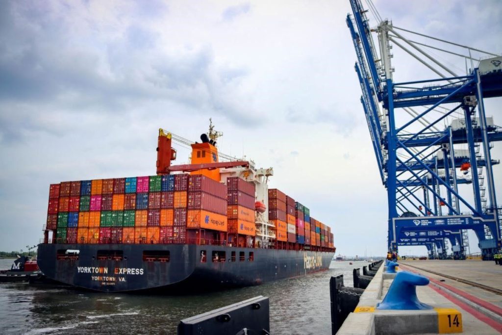 Cargo ship in SC port