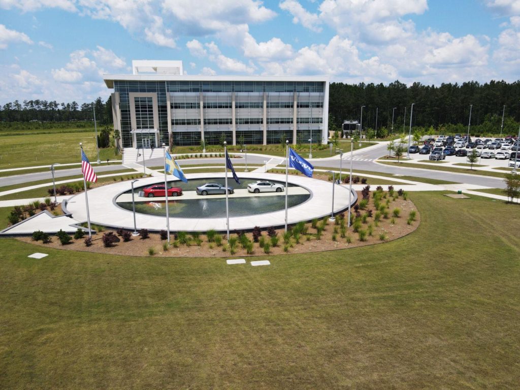 Volvo electric vehicles on display at SC campus