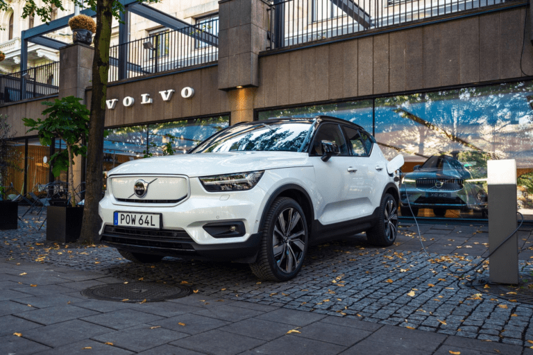 White Volvo EV