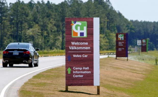 Volvo welcome sign