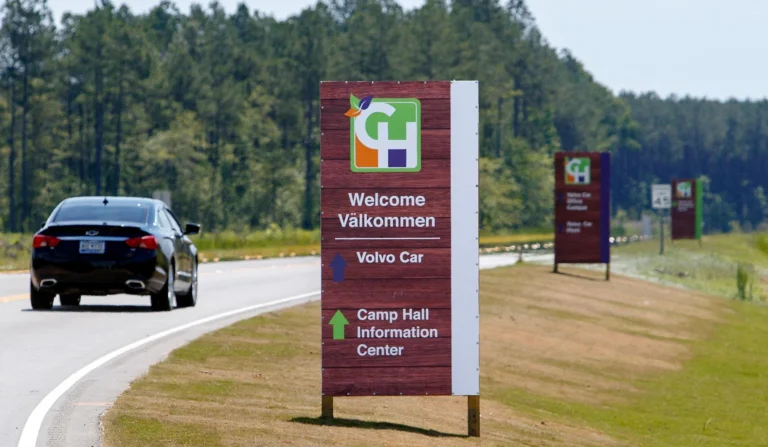 Volvo welcome sign