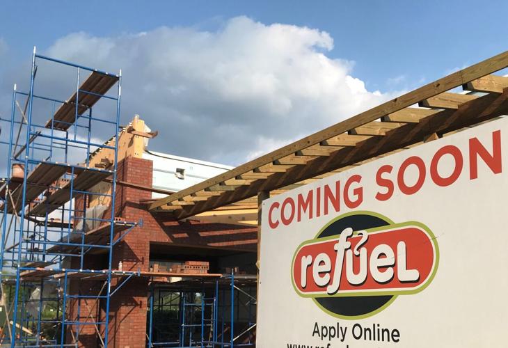 Refuel coming soon sign