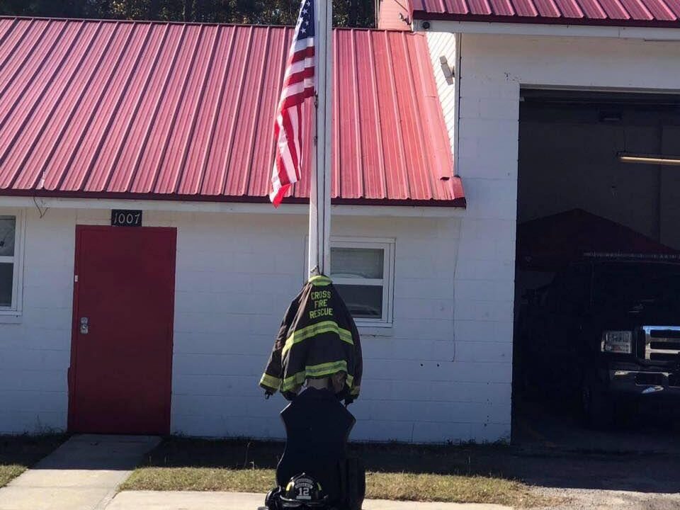 Flag pole in memorial