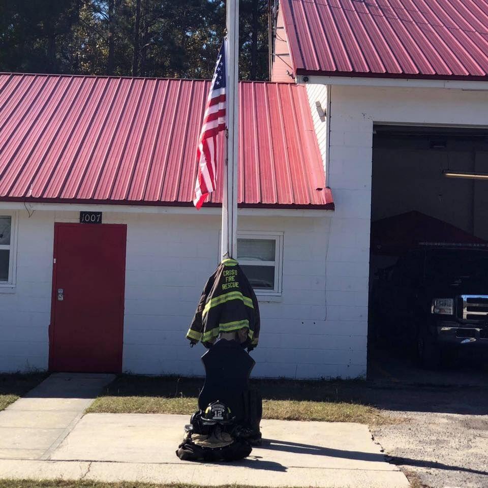 Flag pole in memorial