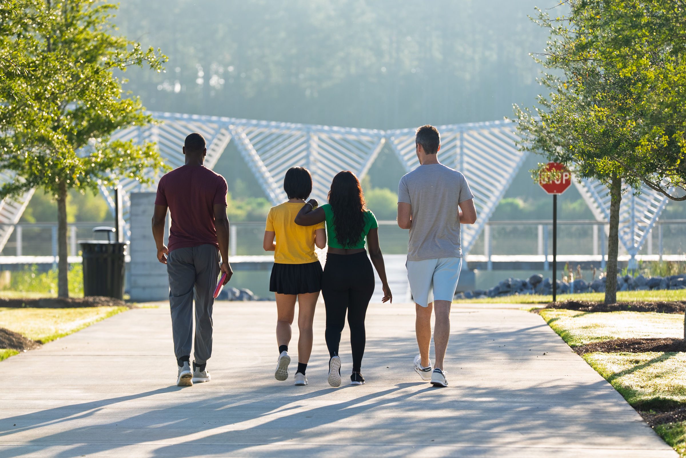 Visitors enjoying Camp Hall